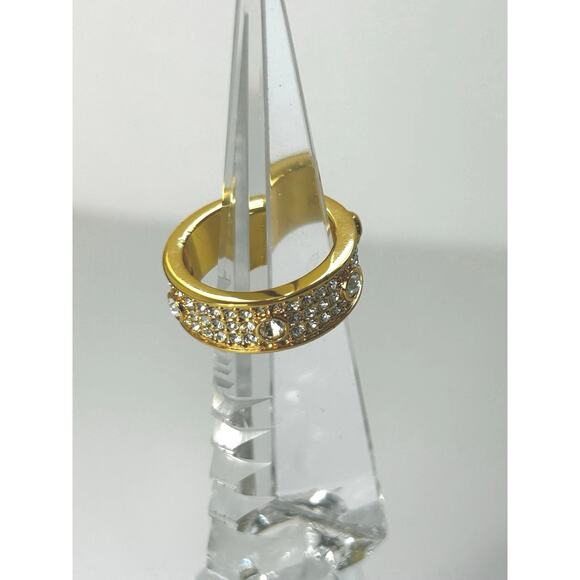 Kurt Geiger Crystal Metal Eagle Ring Band 5.5 Gold Tone $105 - Picture 1 of 11